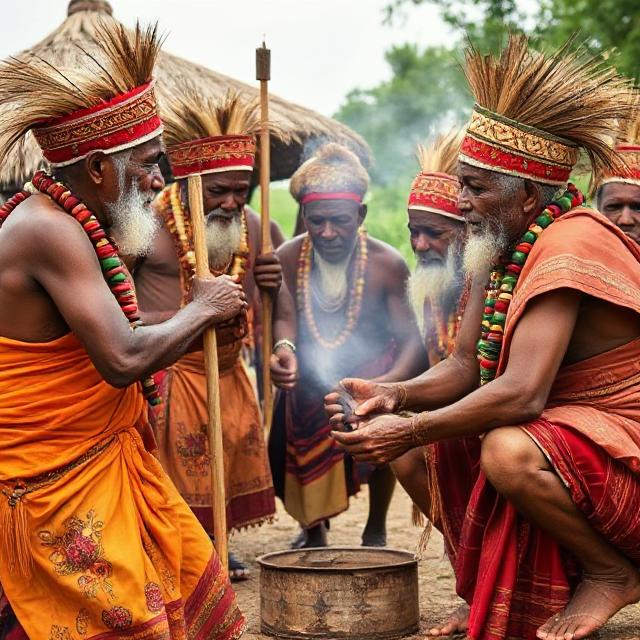 Kenyan elders performing traditional ceremony